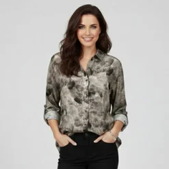 New Chemise à motif fluide Femme Femme Haut, Chemise