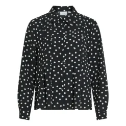 New Chemise à pois rasha black beauty fluide Femme Femme Haut, Chemise