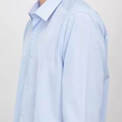 Chemise ciel texturée coton Homme Homme Chemise