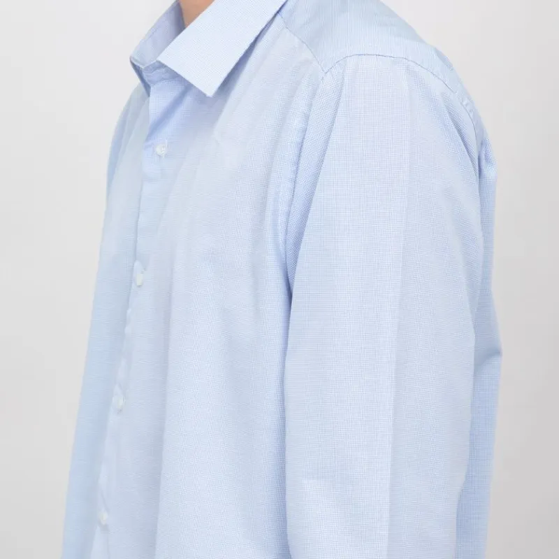 Chemise ciel texturée coton Homme Homme Chemise