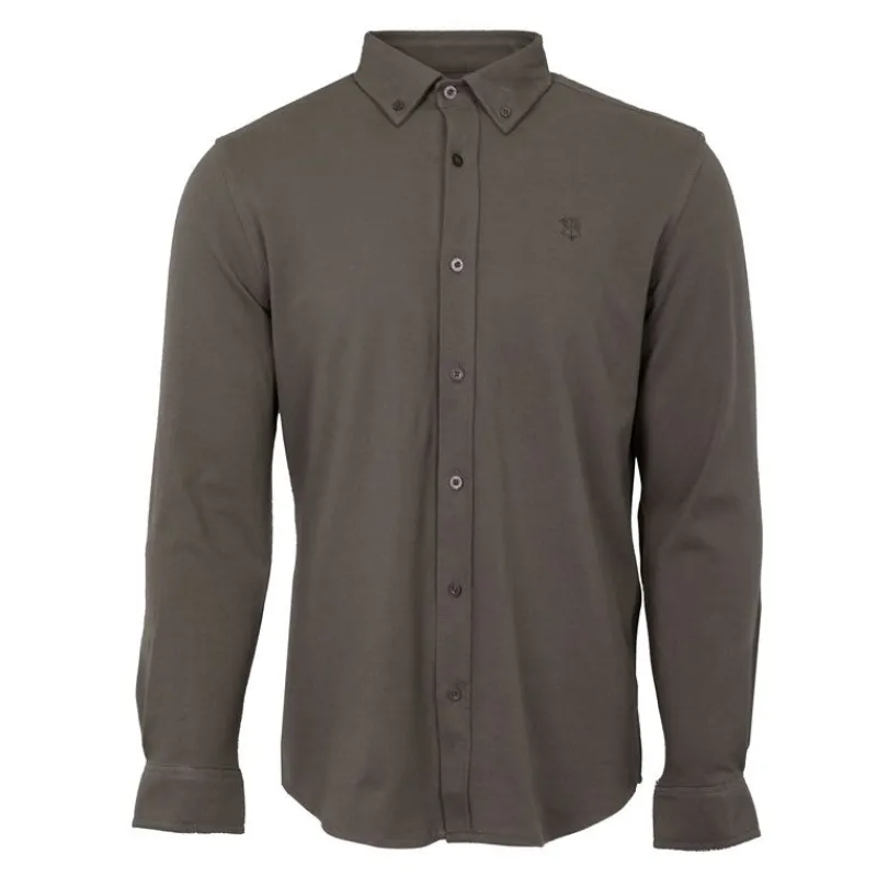 Discount Chemise classique tissu chiné en coton Homme Homme Chemise