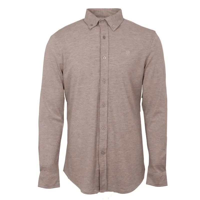 Outlet Chemise classique tissu chiné en coton Homme Homme Chemise