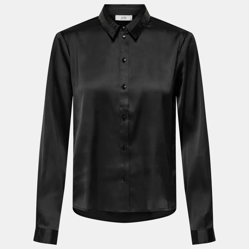 Online Chemise col à sequins fifi effet satiné regular Femme Femme Haut, Chemise