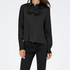 Online Chemise col à sequins fifi effet satiné regular Femme Femme Haut, Chemise