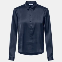 New Chemise col à sequins fifi effet satiné regular Femme Femme Haut, Chemise