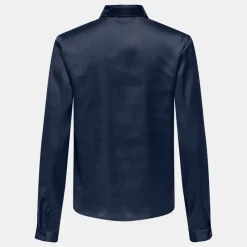 New Chemise col à sequins fifi effet satiné regular Femme Femme Haut, Chemise