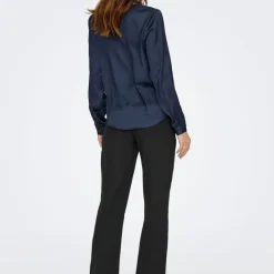 New Chemise col à sequins fifi effet satiné regular Femme Femme Haut, Chemise