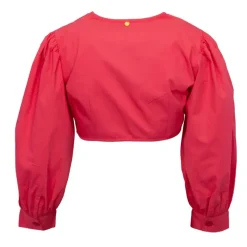 Online Chemise crop karo décolleté V couleur unie Femme Femme Haut, Chemise