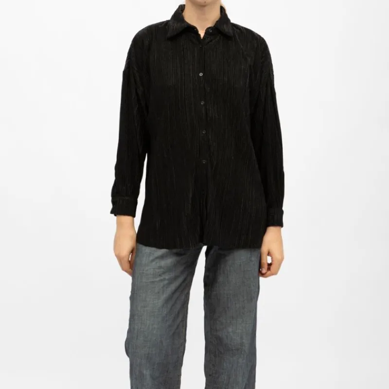 Chemise côtelé velours avec boutons clodette black Femme Femme Haut, Chemise