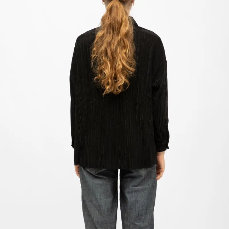 Chemise côtelé velours avec boutons clodette black Femme Femme Haut, Chemise