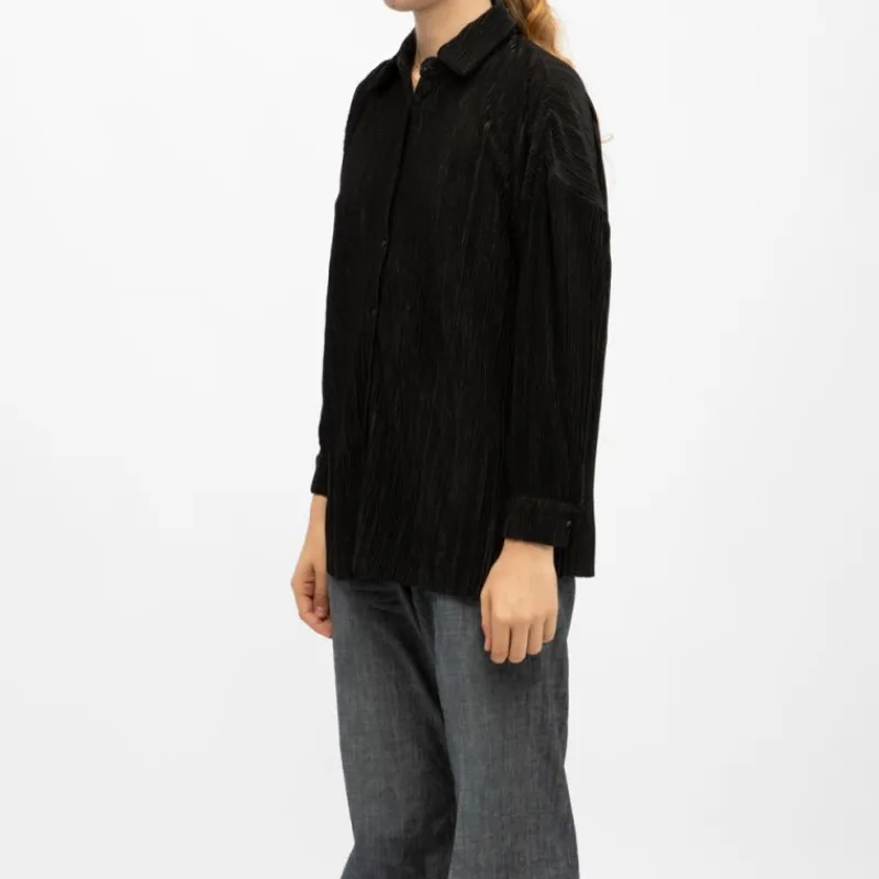 Chemise côtelé velours avec boutons clodette black Femme Femme Haut, Chemise