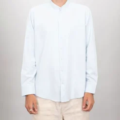 Best Chemise estivale coton col mao Homme Homme Chemise