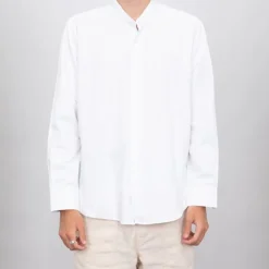 Best Chemise estivale coton col mao Homme Homme Chemise