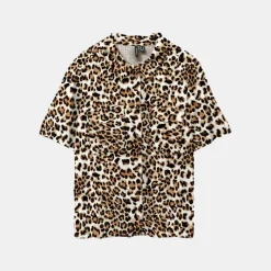 Clearance Chemise imprimé léopard à boutons Femme Femme Haut, Chemise