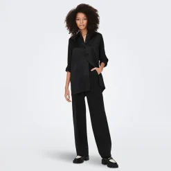 Chemise longue e effet soie Femme Femme Haut, Chemise