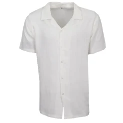 Clearance Chemise manches courtes lin mélangé Homme Homme Chemise