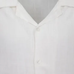 Clearance Chemise manches courtes lin mélangé Homme Homme Chemise