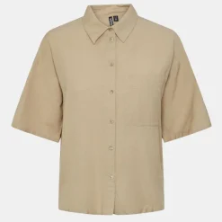 Hot Chemise manches courtes uni Femme Femme Haut, Chemise