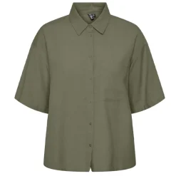 Best Chemise manches courtes uni Femme Femme Haut, Chemise