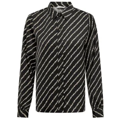 Best Chemise manches longues à rayures irisées beige Femme Femme Haut, Chemise