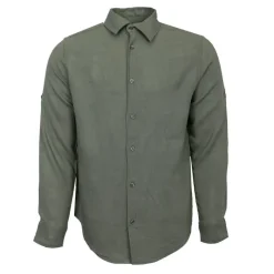 Hot Chemise manches longues lin mélangé Homme Homme Chemise