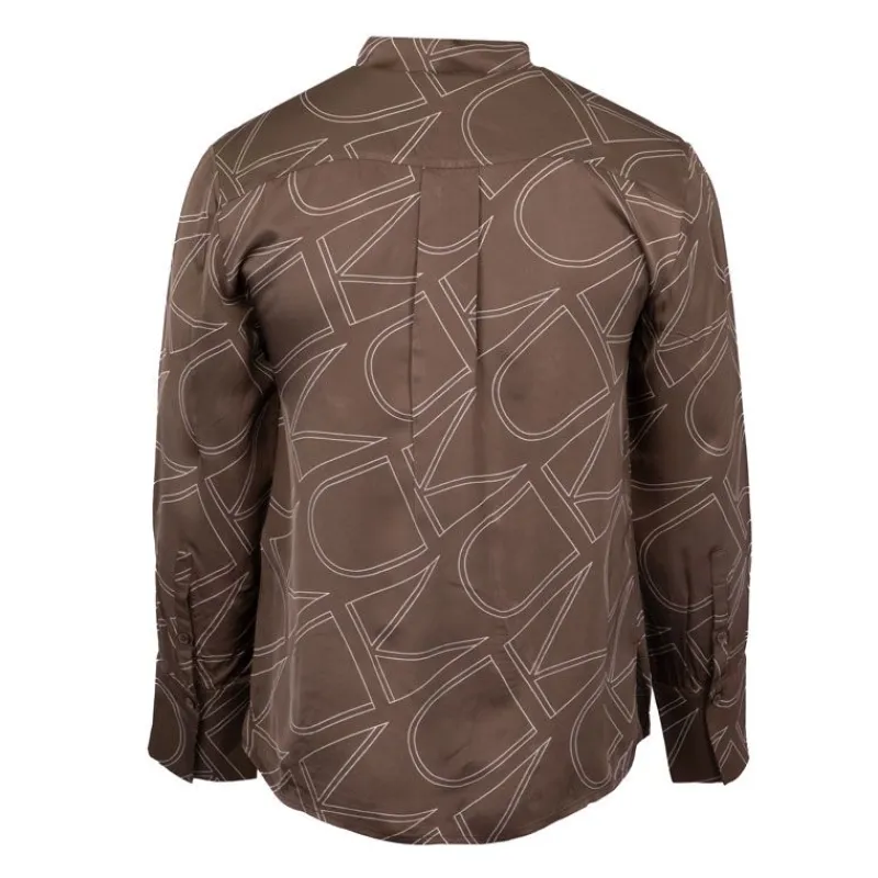 Hot Chemise effet satiné légère avec logo Femme Femme Haut, Chemise