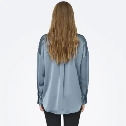 Best Chemise Marta effet satiné à manches longues Femme Femme Haut, Chemise