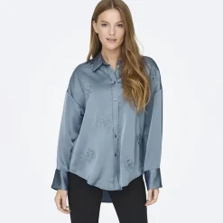 Best Chemise Marta effet satiné à manches longues Femme Femme Haut, Chemise