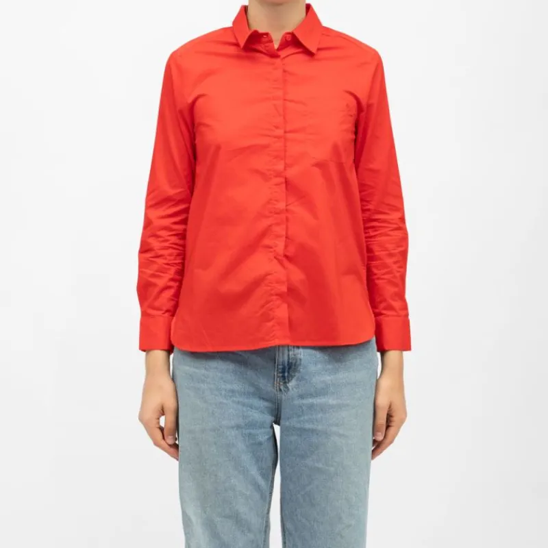 Hot Chemise carli coton manches longues Femme Femme Haut, Chemise