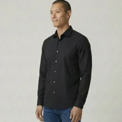 New Chemise unie black umb001 reg Homme Homme Chemise