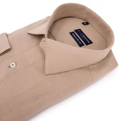 Sale Chemise unie regular fit coton aspect lin Homme Homme Chemise