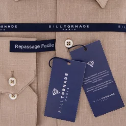 Sale Chemise unie regular fit coton aspect lin Homme Homme Chemise