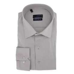 Clearance Chemise unie regular fit coton aspect lin Homme Homme Chemise