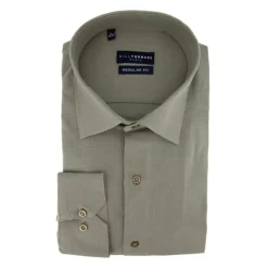 New Chemise unie regular fit coton aspect lin Homme Homme Chemise