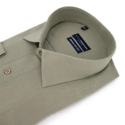 New Chemise unie regular fit coton aspect lin Homme Homme Chemise