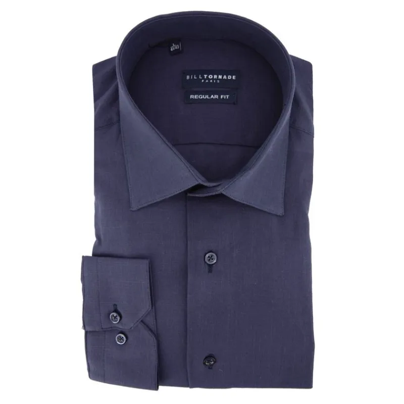 Hot Chemise unie regular fit coton aspect lin Homme Homme Chemise