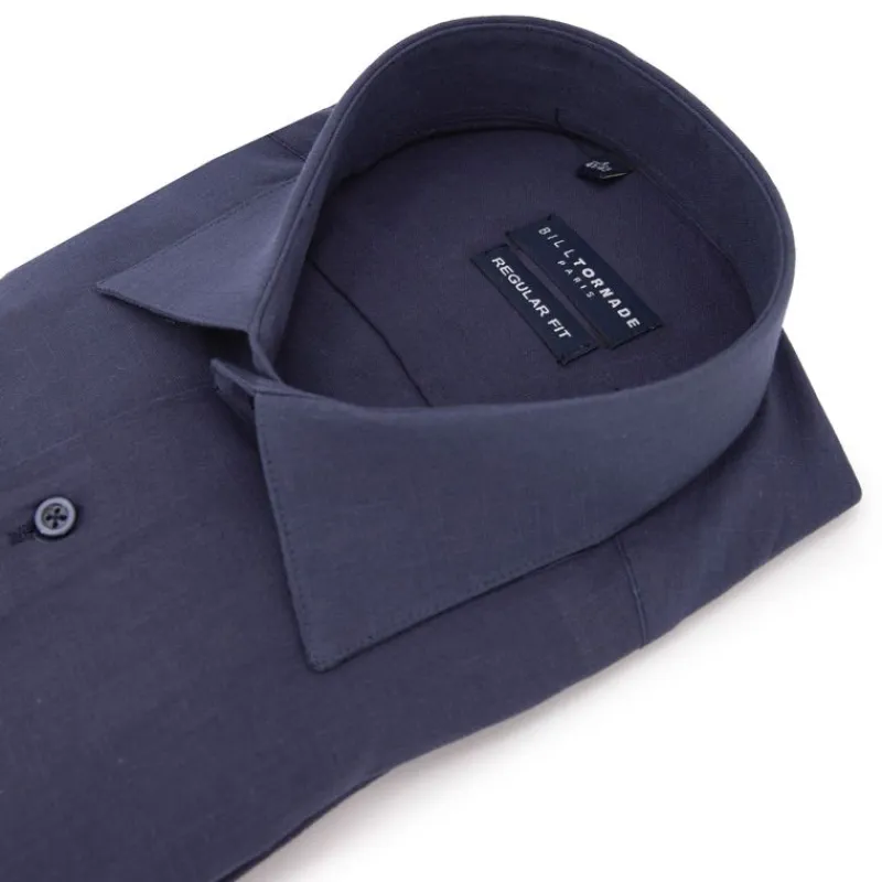 Hot Chemise unie regular fit coton aspect lin Homme Homme Chemise