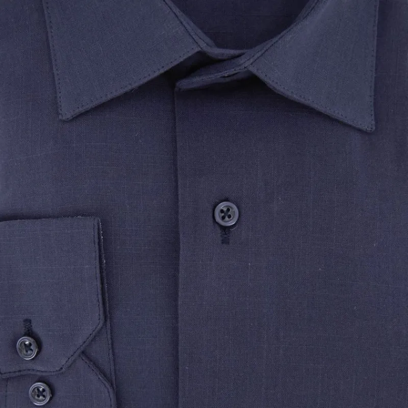 Hot Chemise unie regular fit coton aspect lin Homme Homme Chemise