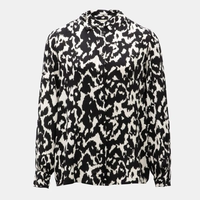 Online Chemisier black imprimé carily Femme Femme Haut, Chemise