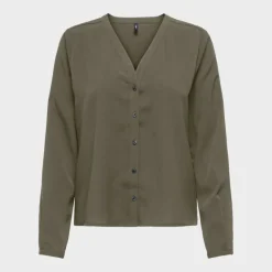 Sale Chemisier col V lenia kalamata avec boutons Femme Femme Haut, Chemise