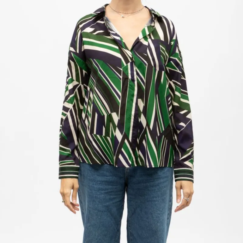 Chemisier imprimé graphique chanice Femme Femme Haut, Chemise