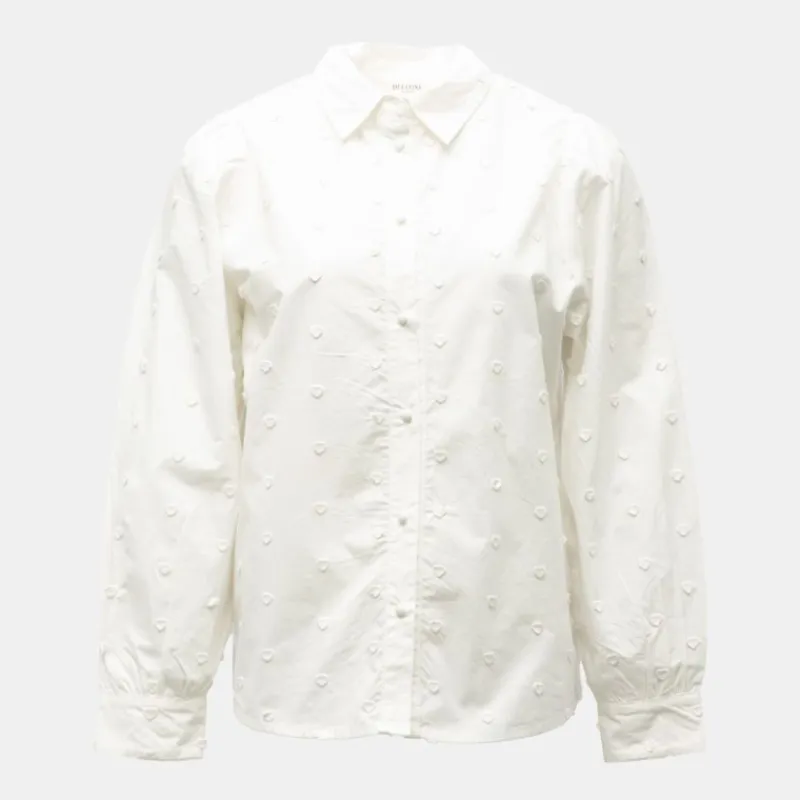 New Chemisier noir claryne à motif coeurs brodés Femme Femme Haut, Chemise