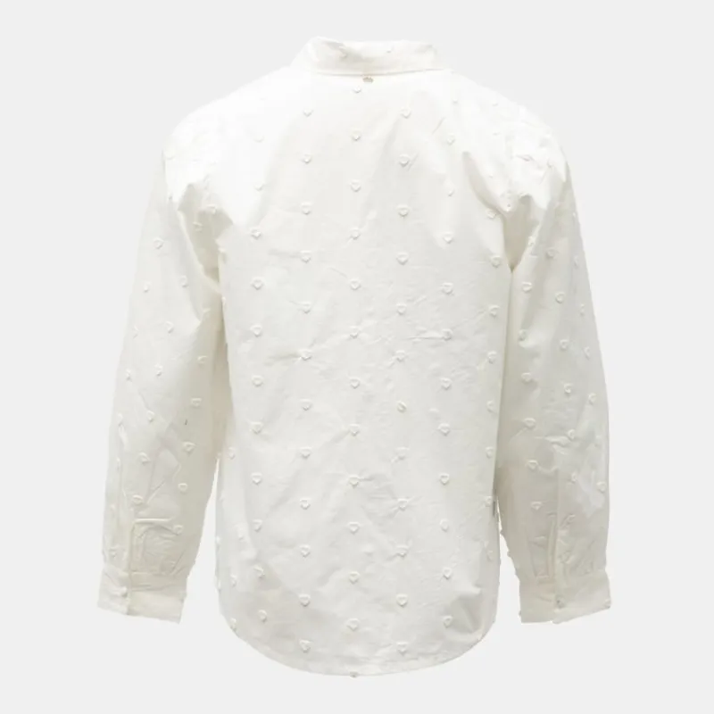 New Chemisier noir claryne à motif coeurs brodés Femme Femme Haut, Chemise