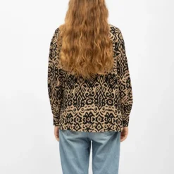 New Chemisier e imprimé éthnique beige paula Femme Femme Haut, Chemise