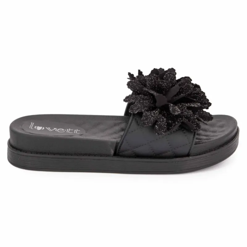 Clearance Claquette avec fleur sur le dessus Femme Femme Tongs, Mules