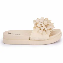 Discount Claquette avec fleur sur le dessus Femme Femme Tongs, Mules