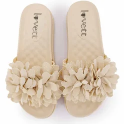 Discount Claquette avec fleur sur le dessus Femme Femme Tongs, Mules