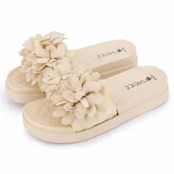 Discount Claquette avec fleur sur le dessus Femme Femme Tongs, Mules