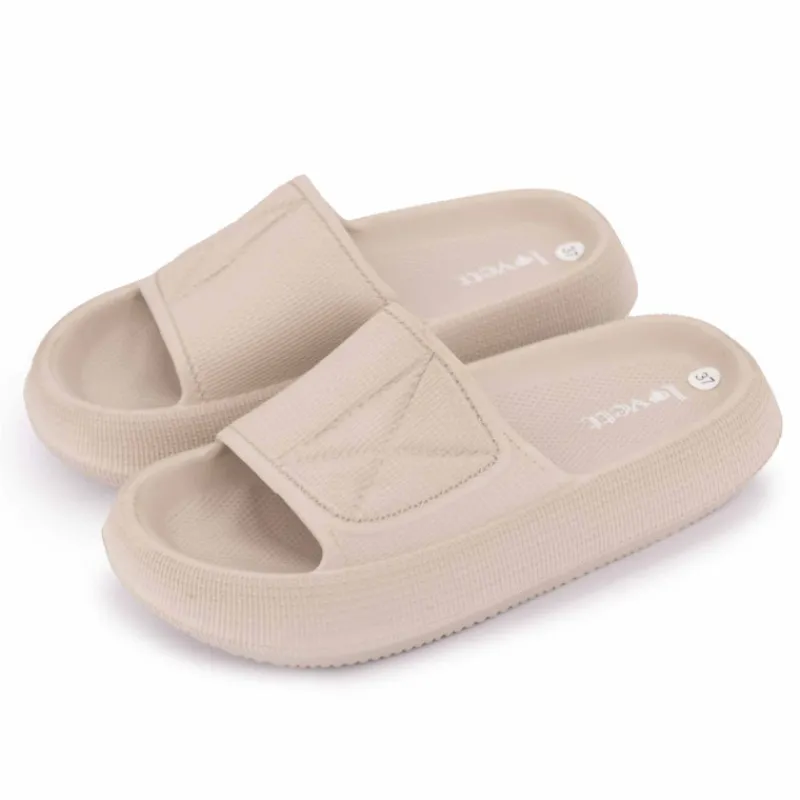 Discount Claquette uni bout rond Femme Femme Tongs, Mules