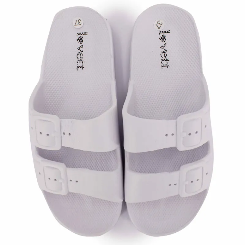 Discount Claquette uni caoutchouc Femme Femme Tongs, Mules